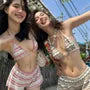 Set: Striped Bikini Top + Swim Shorts
