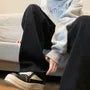 Drawstring Waist Plain Loose Fit Sweatpants
