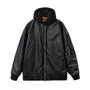 Mock Two-Piece Hooded Faux Leather Zip-Up Jacket