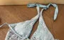Set: Halter Plain Lace Bikini Top + Ruched Maxi Pencil Skirt