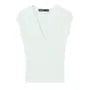 Cap-Sleeve V-Neck Plain T-Shirt