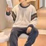Pajama Set: Long-Sleeve Coral Fleece Top + Pants