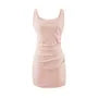 Sleeveless Scoop Neck Plain Ruched Mini Sheath Dress
