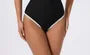 Notch Neck Contrast Trim Swimsuit