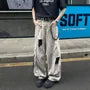 High Waist Washed Distressed Wide Leg Jeans