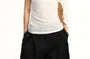 Set: Crew Neck Plain Ruched Slim Fit Tank Top + Asymmetrical Shawl