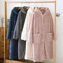 Couple Matching Jacquard Hooded Button-Up Fleece Pajama Robe (Various Designs)