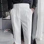 High Waist Plain Cropped Tapered Pants