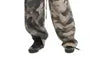 Drawstring Waist Camouflaged Print Baggy Wide Leg Cargo Pants