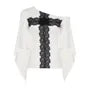 Elbow Sleeve Cold Shoulder Lace Panel Slim-Fit T-Shirt