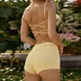 Set: Plain Open Back Bikini Top + Swim Shorts