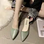 Pointed Toe Chunky Heel Mules