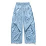 Drawstring Waist Plain Barrel Leg Baggy Pants