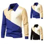 Long-Sleeve Color Block Polo Shirt