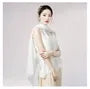 Flared-Sleeve Plain Asymmetrical Dance Top