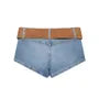 Low Rise Washed Denim Hot Pants