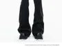 Details High-Waist Flared Dress Pants with Stud