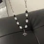 Star Pendant Faux Gemstone Bead Stainless Steel Necklace