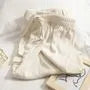 High Waist Plain Drawstring Wide Leg Pants (Various Designs)