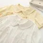 Short-Sleeve Plain Babydoll Blouse