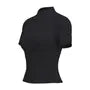 Short-Sleeve Stand Collar Half-Zip Plain Sports T-Shirt