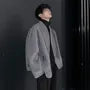 V-Neck Plain Faux Fur Open Front Jacket