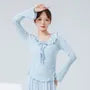 Long-Sleeve Crew Neck Plain Dance Top