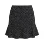 Short Sleeve V-Neck Lace-Trim Dotted Slim-Fit Top / High Waist Mini Skirt