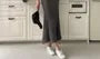 Spaghetti Strap Plain Cable Knit Maxi Sheath Dress