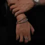 Stainless Steel Silver Tone Beaded Bracelet