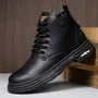 Faux Leather Lace-Up Ankle Boots