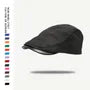 Faux Leather Brim Faux Suede Flat Cap