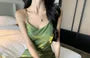 Spaghetti Strap Plain Maxi A-Line Dress