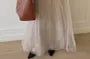 Spaghetti Strap V-Neck Lace Trim Chiffon Panel Long Dress