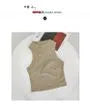 Paneled Mock-Neck Crop Tank Top