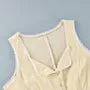 Sleeveless Sweetheart Neck Button-Up Lace Trim Top