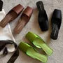 Square Toe Low Heel Mules