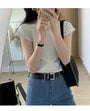 Short-Sleeve Crew Neck Plain T-Shirt