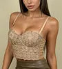 Plain Rhinestone Lace Bustier Top