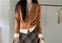 V-Neck Plain Cardigan / Single-Breasted Blazer / High Rise Plaid Maxi Pencil Skirt