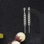 Stud Chain Asymmetrical Stainless Steel Dangle Earring