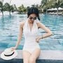 Lace-Panel Swimsuit