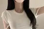Short-Sleeve Crew Neck Plain Crop T-Shirt