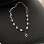 Star Pendant Faux Gemstone Bead Stainless Steel Necklace
