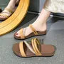 Platform Rhinestone Slide Sandals