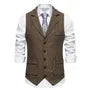 V-Neck Button-Up Chained Vest