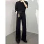 High Waist Plain Flared Dress Pants