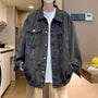 Collared Denim Button-Up Jacket