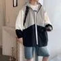 Color Block Hooded Zip Windbreaker