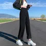 High Waist Washed Straight-Fit Wide-Leg Jeans
